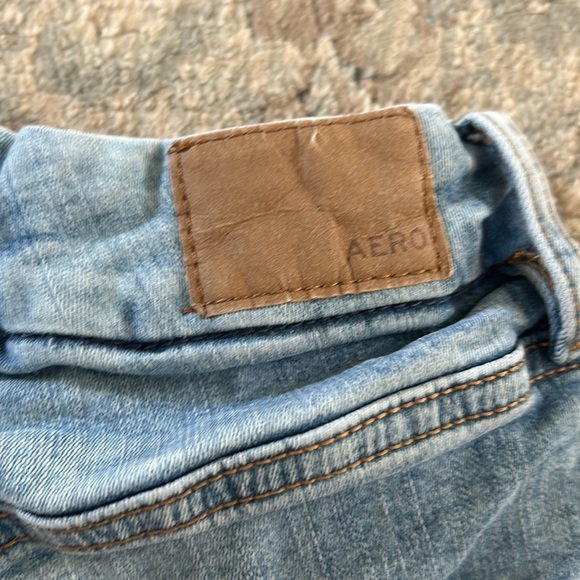 Aeropostale size 00 Super High Rise Curvy Midi ripped Jean Shorts - Picture 6 of 6